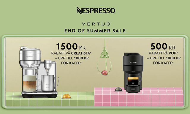 Nespresso - End of summer sale banner SE