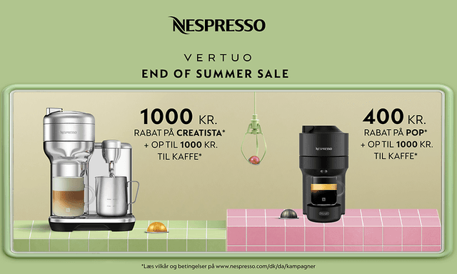 Nespresso - End of summer sale banner DK