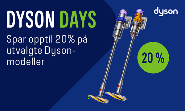 Dyson days - Spar opptil 20 % på trådløse støvsugere