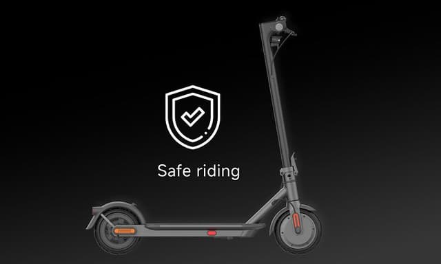 Navee Easyride 20 -sähköpotkulauta ja teksti "Safe riding"