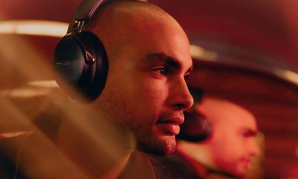 Close up of man with Bose headphones