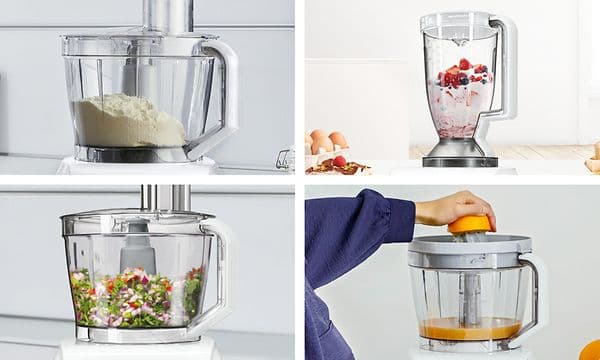 Bosch MultiTalent8 foodprocessor og en demonstration af dens tilbehør i brug