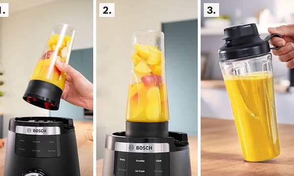 With practical ToGo bottle you can blend, take and enjoy your smoothies anywhere