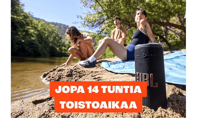 Kaiuttimen akku tarjoaa jopa 14 tuntia toistoaikaa