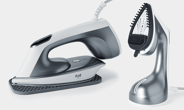 Apt 2-in-1 steamer and iron with detachable fabric brush