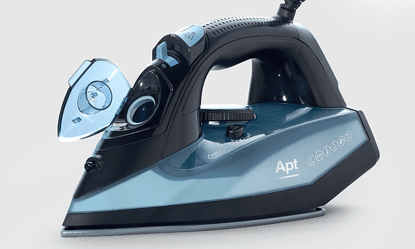Apt Steam Iron in blue with a 380 ml water tank for easy refills