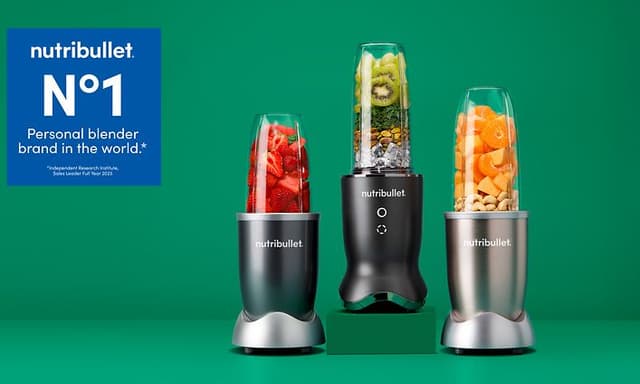 nutribullet machines in different colors and content