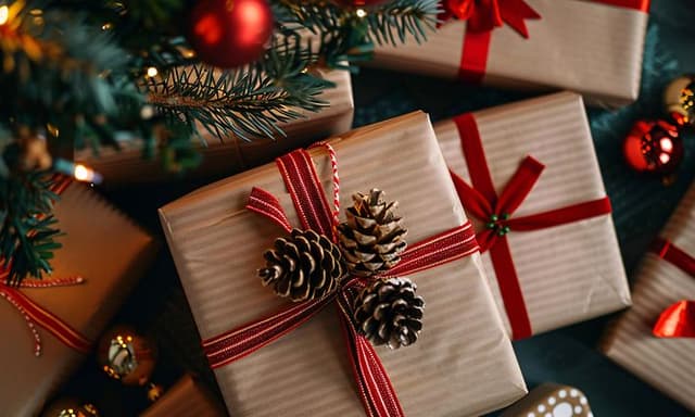 Christmas gifts under the christmas tree