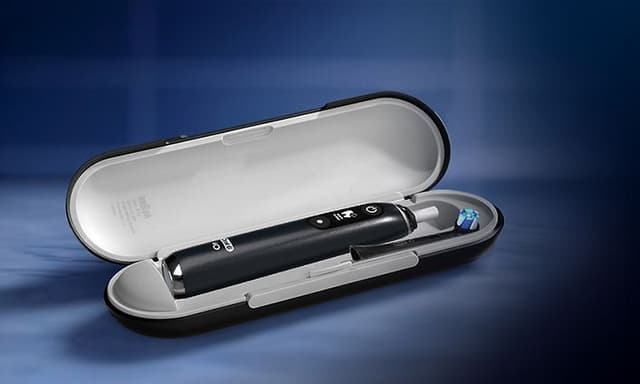 Oral-B iO9 electric toothbrush in black with case