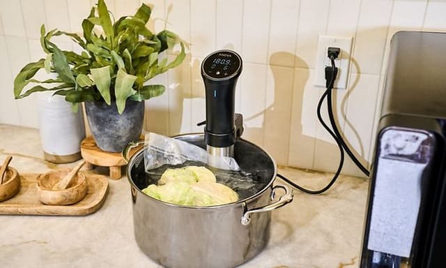 Sous vide -kypsennin keittiön työtasolla