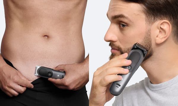 Man uses Braun All-in-One Series 5 on his body and on his beard