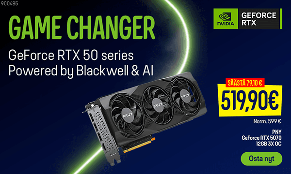 PNY GeForce RTX 5070 12 GB 3X OC näytönohjain