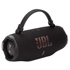 A black portable JBL speaker