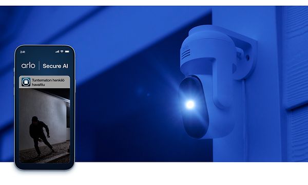Arlo-ulkokamera ja älypuhelinsovellus