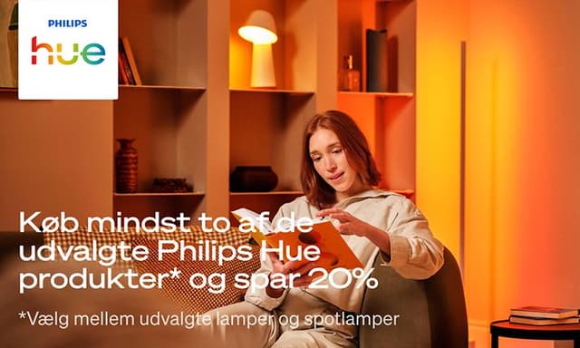 Køb mindst to af de udvalgte Philips Hue-produkter og spar 20 %