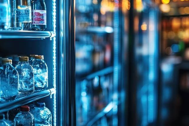 Frigelux-Flasker i kjøleskap