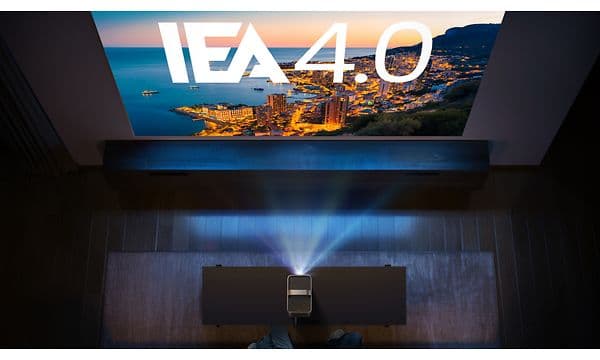 Nebula Cosmos 4K-displaying seaside city on wall