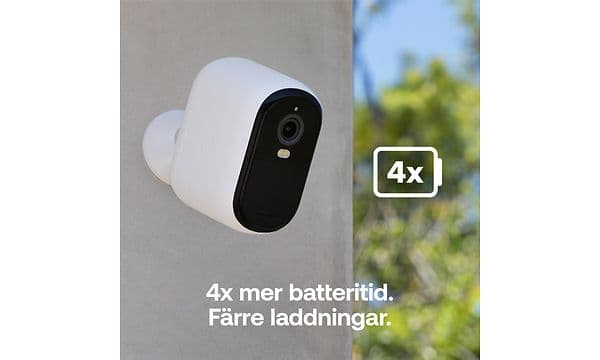 Säkerhetskameran Arlo Essential 3 XL som har 4 gånger längre batteritid