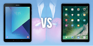 iPad vs Android surfplatta: bild på de båda surfplattorna med boxningshandskar i bakgrunden.