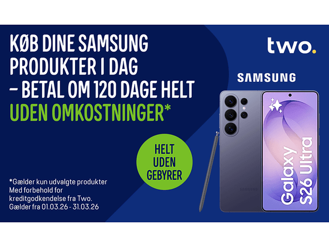 Køb dine Samsung produkter i dag – betal om 120 dage helt uden omkostninger