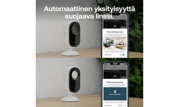 Arlo Essential 3 HD -kamerassa on automaattinen linssin suojus yksityisyyden takaamiseksi