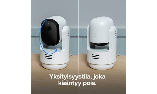 Arlo-turvakameran yksityisyystila kallistaa kameran poispäin