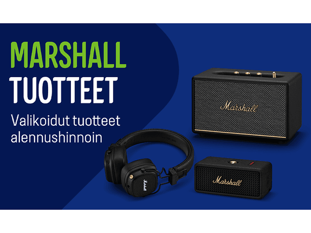 Marshall-kaiuttimia ja -kuulokkeita tarjoushinnoin