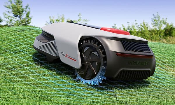 Dreame A1 Pro 800 -robottiruohonleikkuri kiipeää mäkeä kestävien maastopyöriensä avulla