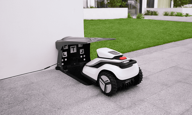 Garage for robot lawn mover