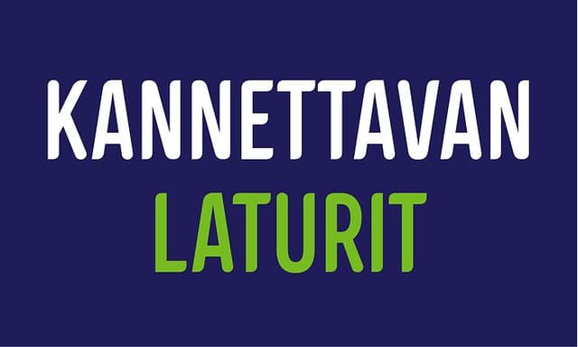 Teksti Kannettavan laturit sinisellä pohjalla