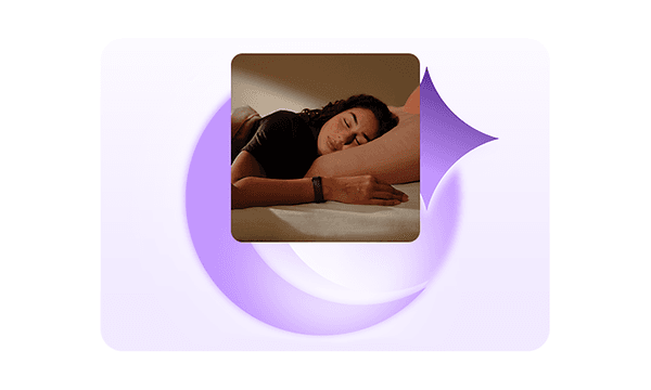 Google Fitbit Air och en kvinna som sover