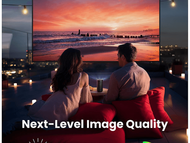 nebula-capsule-3-projector with couple watching big screen