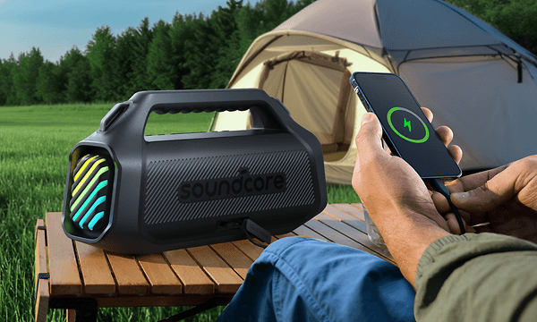 Soundcore Boom 2 Pro on varustettu sisäänrakennetulla 10 W:n varavirtalähteellä