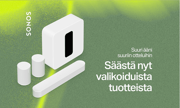 Sonos-audiolaitteita tarjoushinnoilla