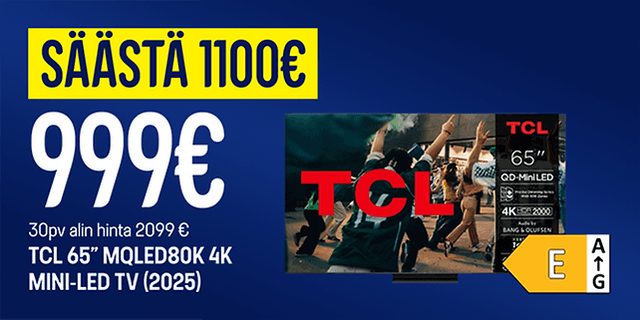 TCL 65" MQLED80K 4K MINI-LED TV nyt -50 %!