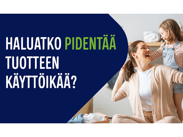 Mainoskuva Gigantti jatkotakuulle, jossa teksti; Haluatko pidentää tuotteen käyttöikää