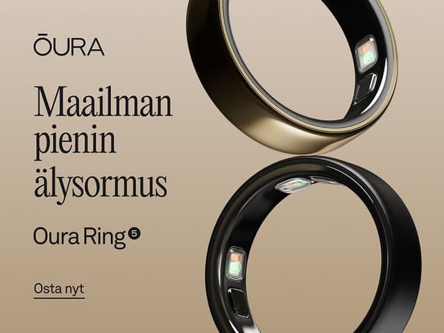 Maailman pienin älysormus Oura Ring 5.