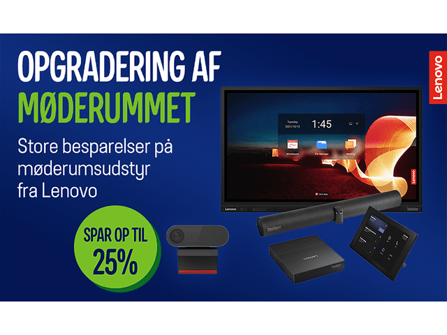 Opgradering af møderummet - Store besparelser på møderumsudstyr fra Lenovo