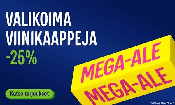 Gigantin Mega-alessa valikoima viinikaappeja -25 %.