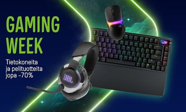 Gigantissa gaming week! Tietokoneita ja pelituotteita jopa -70 %.