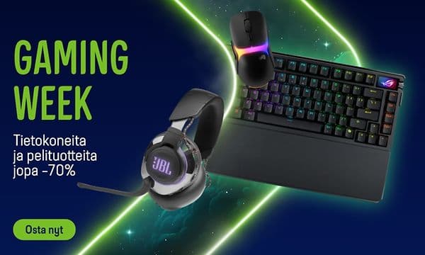 Gigantissa gaming week! Tietokoneita ja pelituotteita jopa -70 %.