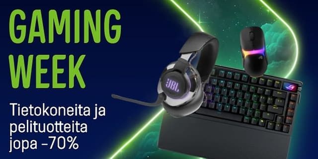 Gigantissa gaming week! Tietokoneita ja pelituotteita jopa -70 %.