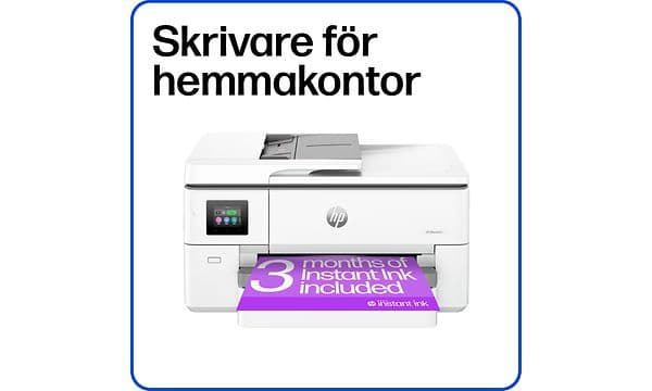 Bild på skrivare och texten "Skrivare för hemmakontor"