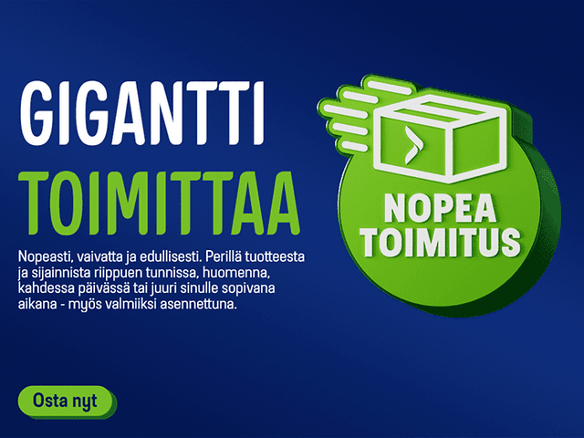 Gigantti toimittaa nopeasti. Klikkaa ja lue lisää