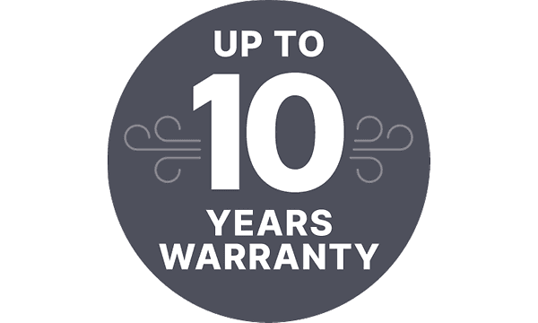 Wood's-logo ja teksti "10 year warranty"