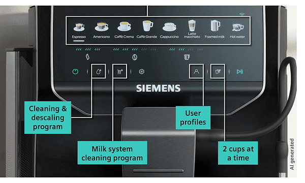 Siemens espressomaskin EQ500 iAroma - Automatiskt underhåll