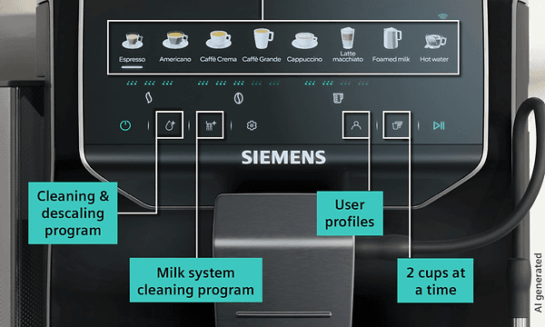 Siemens EQ500 iAroma TP555EM5 -kahvikone - Automaattinen puhdistus