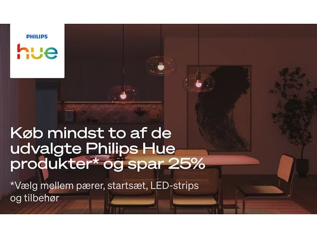 Philips Hue-kampagne - køb mindst 2, spar 25 procent