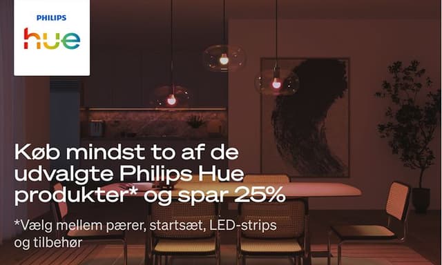 Philips Hue-kampagne - køb mindst 2, spar 25 procent