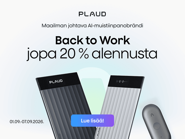 Maailman johtava AI muistiinpanobrändi. Nyt back to work tarjouksena -20 % alennusta.